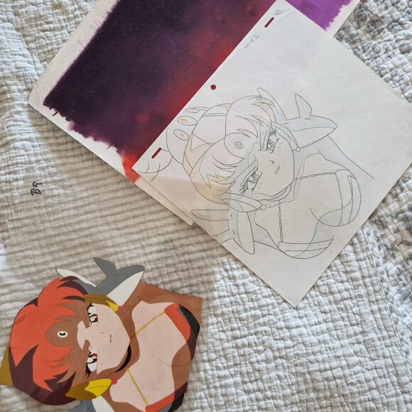 Sailor Moon Cel, dougashu and background 90's anime episode 164, vesves